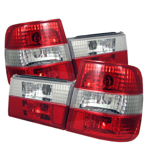 SPYDER 5000491 Spyder BMW E34 5-Series 88-95 Euro Style Tail Lights Red Clear ALT-YD-BE3488-RC