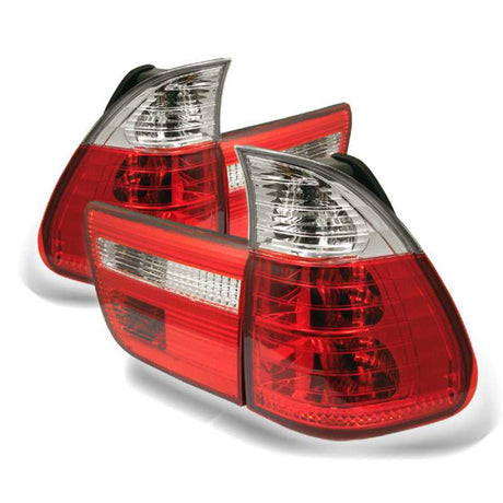 SPYDER 5000835 Spyder BMW E53 X5 00-06 4PCS Euro Style Tail Lights- Red Clear ALT-YD-BE5300-RC