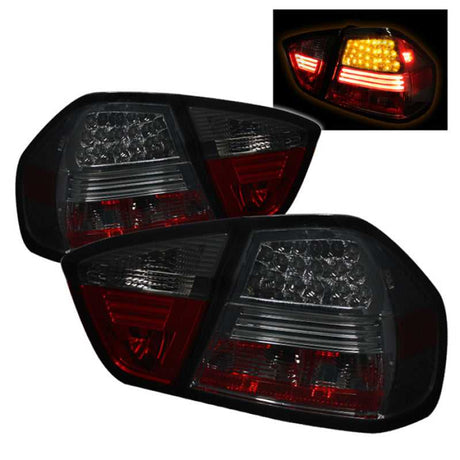 SPYDER 5000927 Spyder BMW E90 3-Series 06-08 4Dr LED Tail Lights Smoke ALT-YD-BE9006-LED-SM