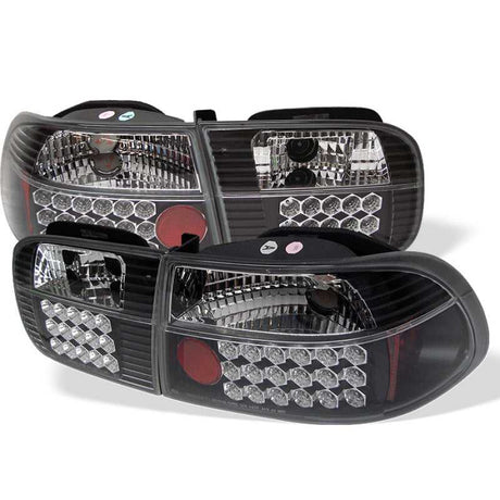 SPYDER 5004727 Spyder Honda Civic 92-95 3DR LED Tail Lights Black ALT-YD-HC92-3D-LED-BK