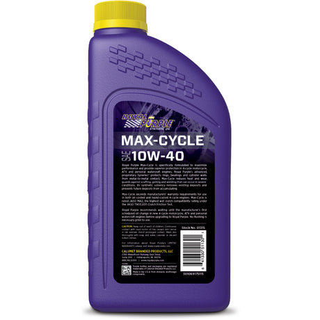 Royal Purple Max-Cycle Synthetic 10W-40 Motorcycle Oil - 1 Quart - RV and Auto Parts