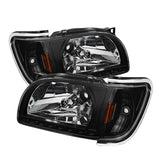 SPYDER 5056221 Xtune Toyota Tacoma 01-04 1 Piece w/ Chrome Trim Crystal Headlights Black HD-ON-TT01-1PC-LED-CC-BK