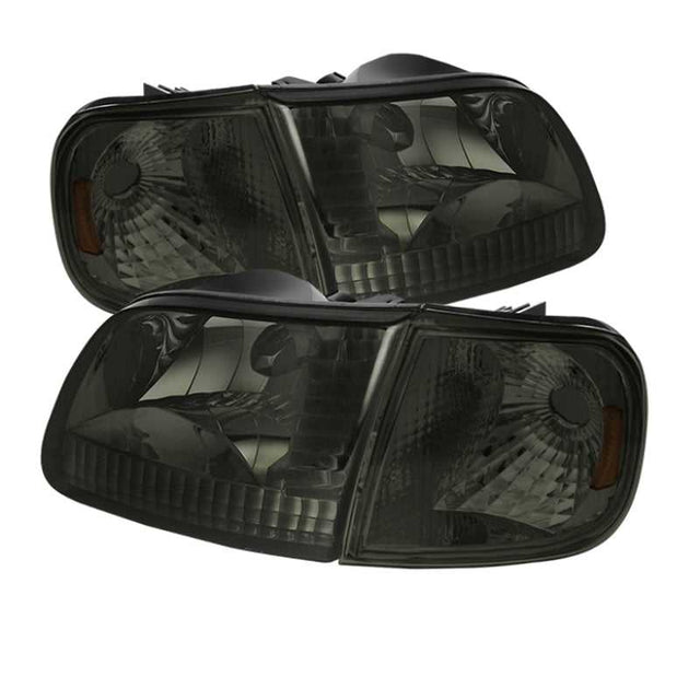 SPYDER 5070333 Xtune Ford F150 97-03 / Expedition 97-02 Crystal Headlights w/Corner Smoke HD-JH-FF15097-SET-AM-SM