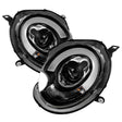 SPYDER 5080608 Spyder Mini Cooper 2007-2012 Projector Headlights Halogen Model Only - DRL Black PRO-YD-MC07-DRL-BK