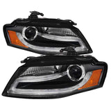 SPYDER 5081544 Spyder Audi A4 09-12 Projector Headlights Halogen Model Only - DRL LED Black PRO-YD-AA408-DRL-BK