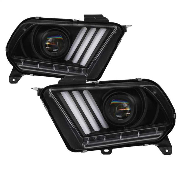 SPYDER 5085429 Spyder 10-13 Ford Mustang - Halogen - Projector Headlights - LED Signals -Black (PRO-YD-FM2010V2-BK)