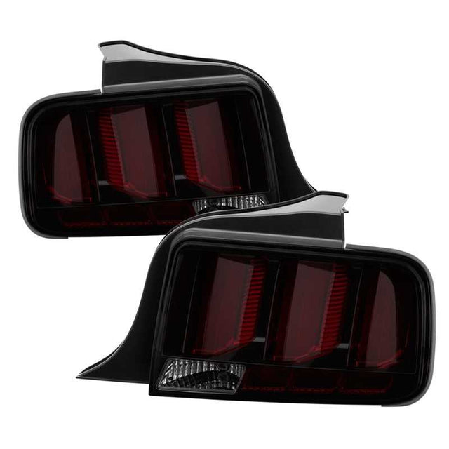 SPYDER 5086723 Spyder 05-09 Ford Mustang (Red Light Bar) LED Tail Lights - Smoke ALT-YD-FM05V3-RBLED-SM