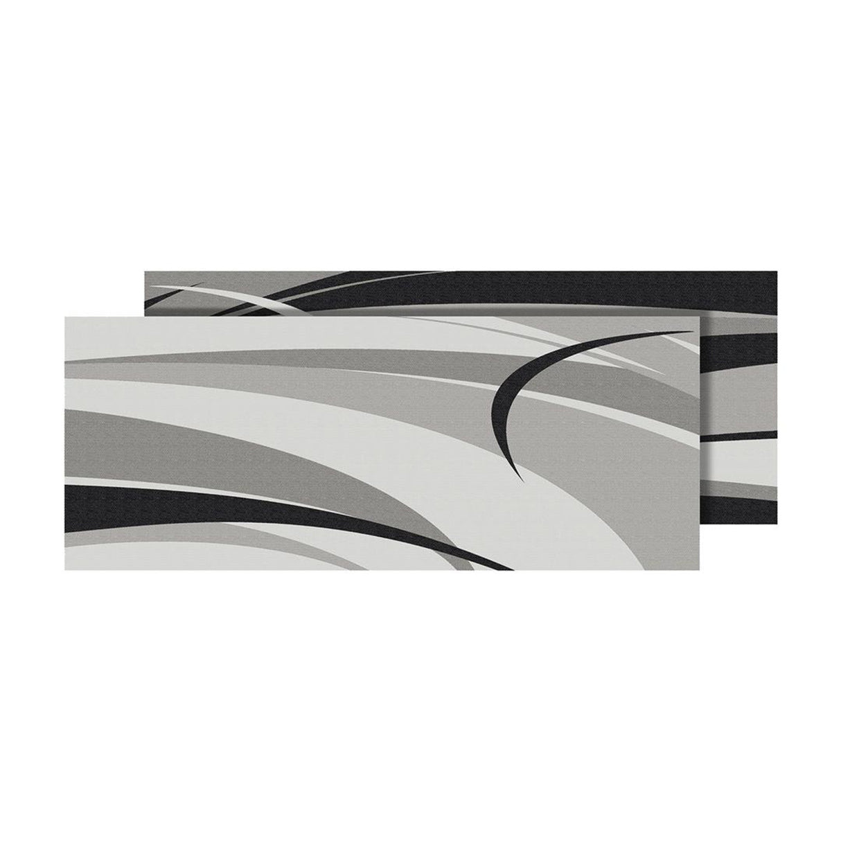 Graphic black and grey Faulkner mat 8 x 20 inches, durable and stylish design for indoor and outdoor spaces.