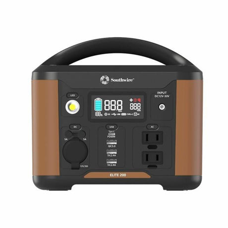 53250 Southwire Portable Power Station with 200W AC & DC Adapter, ideal for RV, automotive, powersports, off-road, marine exterior, and truck accessories. Reliable power supply for camping, small appliances, and lights, Inside RV, RV Parts Shop, Exterior Parts & Accessories, AVADA - Best Sellers.