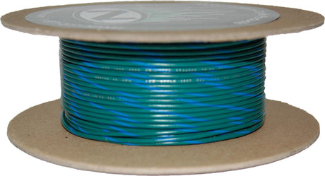 NWR-56-100-20 Namz Custom Cycle 100' Spool 20-Gauge Wire (Green/Blue Stripe) - RV and Auto Parts