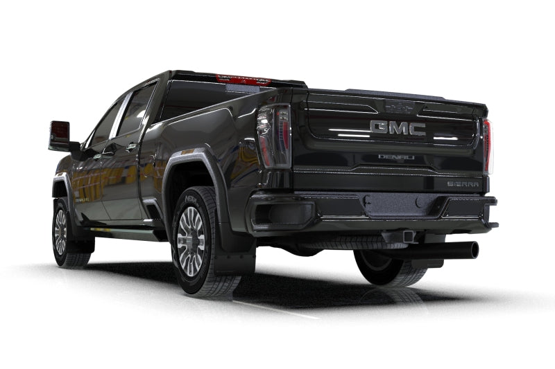 Rally Armor 20-24 GMC Sierra 2500/3500 HD Denali Black Mud Flap w/Metallic Black Logo - Rally Armor