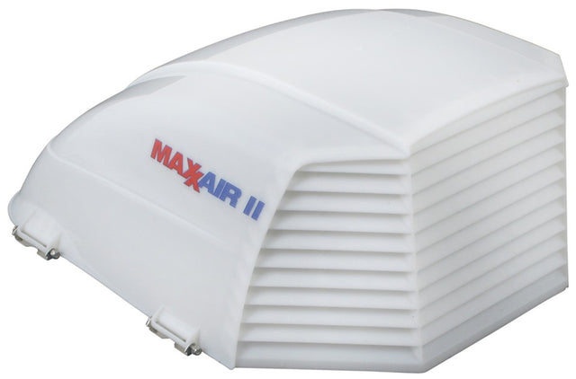 Maxxair Vent Maxx II Vent Cover in White enhancing RV ventilation and protection, featuring a sleek, durable design.