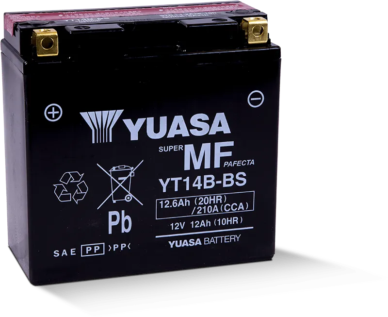 Yuasa YT14B-BS Maintenance Free 12 Volt AGM Battery (Bottle Supplied)