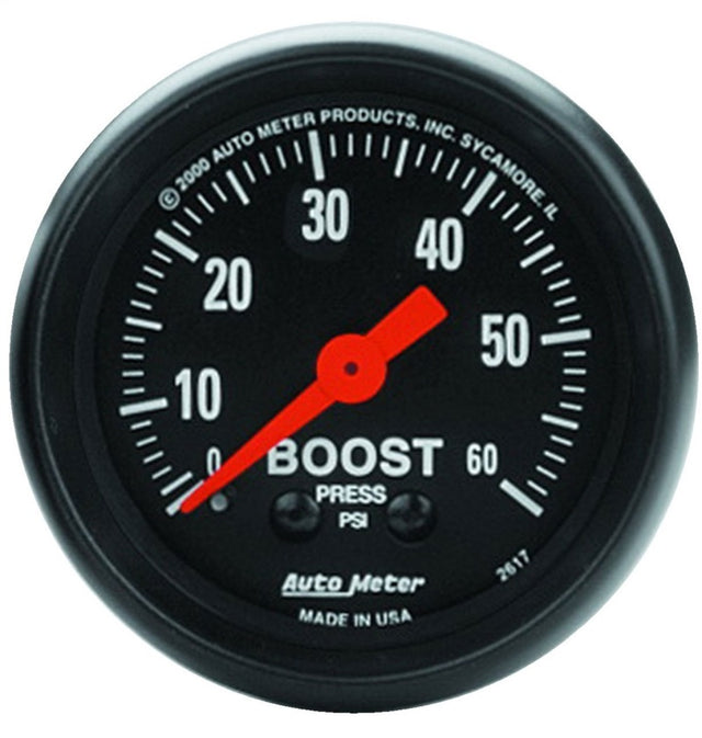 Autometer Z Series 52mm 0-60 PSI Mechanical Boost Gauge - 2617