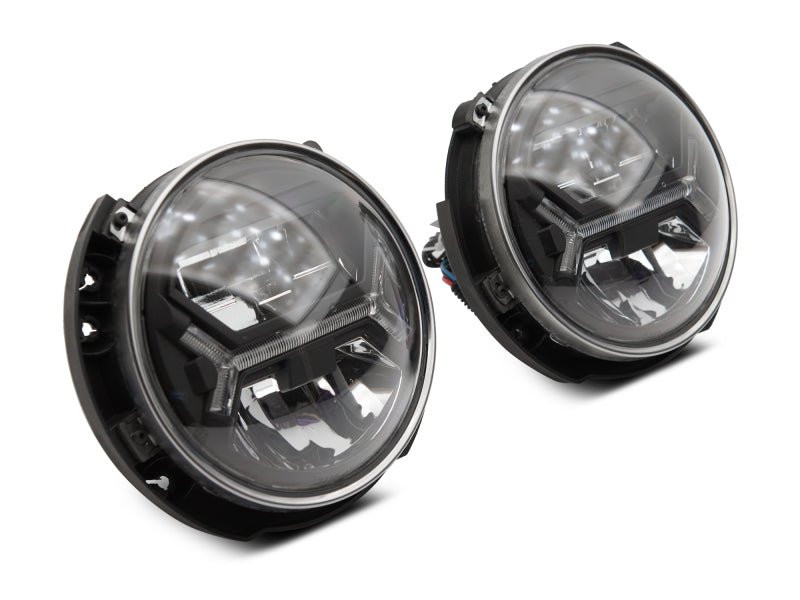 Raxiom 07-18 Jeep Wrangler JK LED Halo Headlights- Black Housing (Clear Lens) - J123773