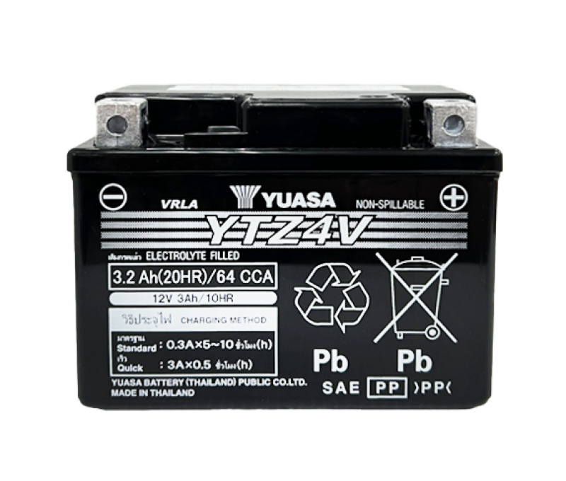 Yuasa YTZ4V Maintenance Free AGM 12 Volt Battery - Yuasa Battery