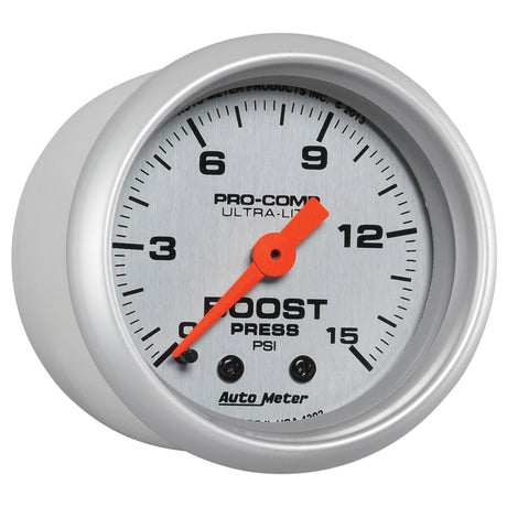 Autometer Ultra-Lite 52mm 0-15 PSI Mechanical Boost Gauge - 4302