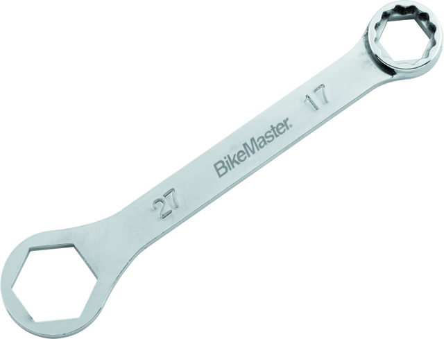 BikeMaster Rider Wrench - 27mm 6-pt x 17mm 12-pt - BikeMaster