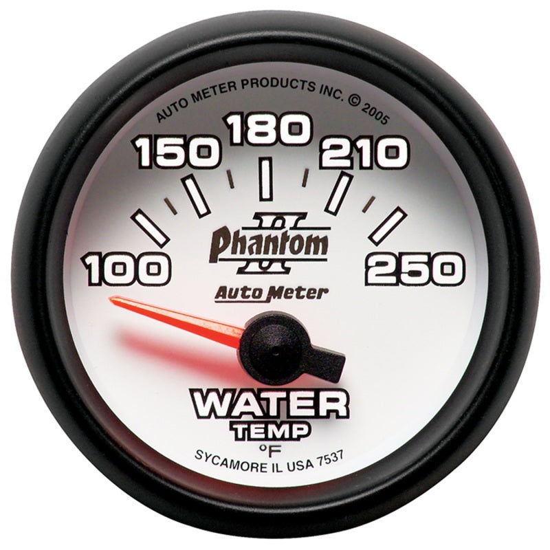 Autometer Phantom II 52.4mm SSE 100-250 Deg F Water Temperature Gauge - 7537