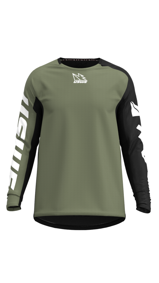 USWE Kalk Off-Road Jersey Olive Green - Medium - USWE