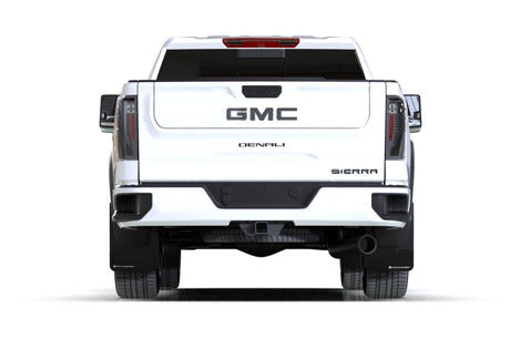 Rally Armor 20-24 GMC Sierra 2500/3500 HD Denali Black Mud Flap w/White Logo - Rally Armor