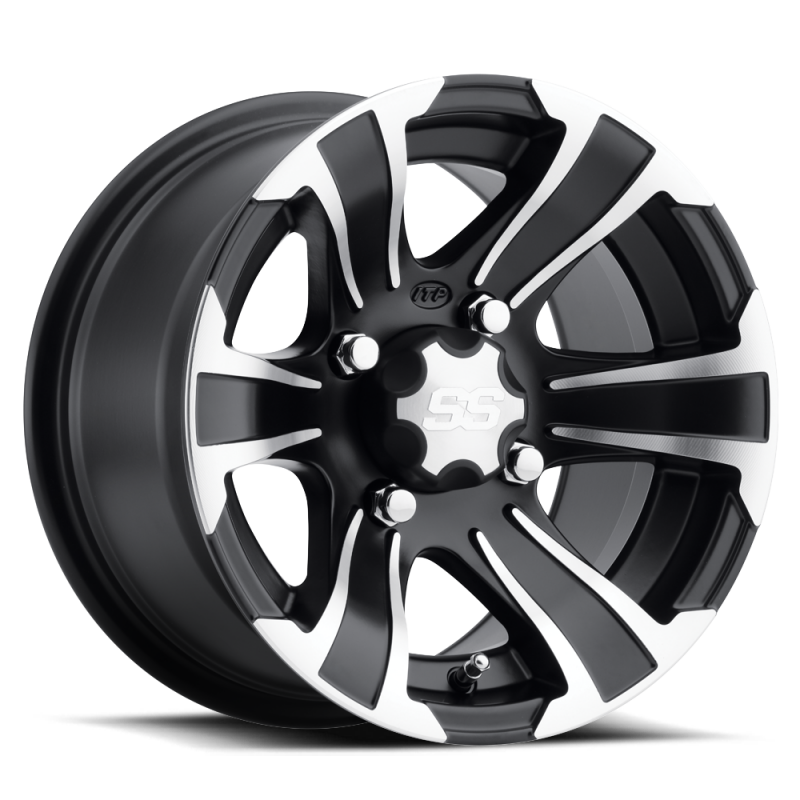 ITP SS 312 14x8 / 4x156 BP / 5+3 Offset Black w/ Machined Wheel - ITP