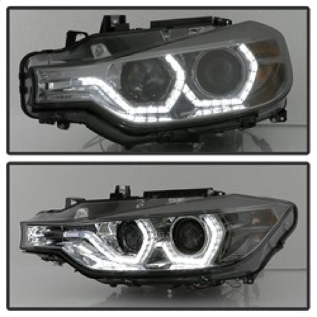 Spyder 12-14 BMW F30 3 Series 4DR Projector Headlights - LED DRL - Smoke (PRO-YD-BMWF3012-DRL-SM) - 5084361