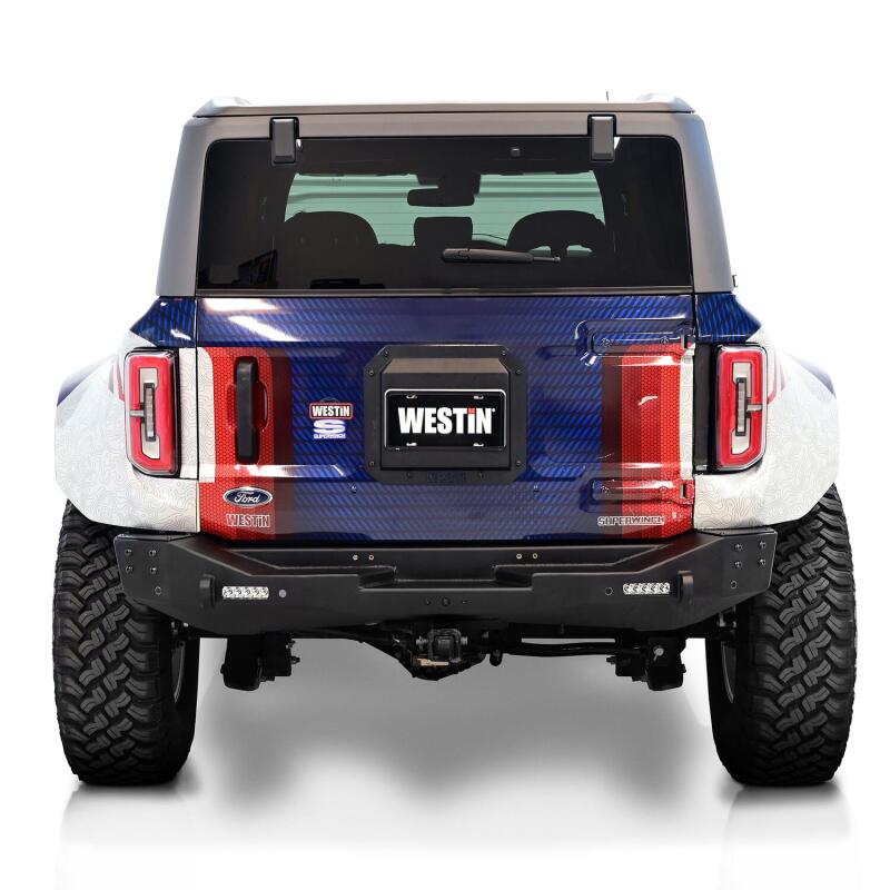 Westin 21-25 Ford Bronco (Excl. Sport) Spare Tire Delete Plate - Tex. Blk - Westin