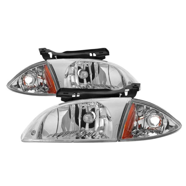 SPYDER 9036712 xTune Chevy Cavalier 00-02 Corner Lamp & Headlights 4pcs set-Chrome HD-JH-CCAV00-SET-C