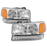 SPYDER 9037382 xTune GMC Sierra 99-06 /Yukon 00-06 Headlights & LED Bumper Lights - Chrome HD-JH-GS99-LED-SET-C