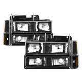 SPYDER 9037405 xTune GMC C/K Series 94-98 Headlights w/ Corner and Parking Lights - Black HD-JH-GCK94-BK-SET