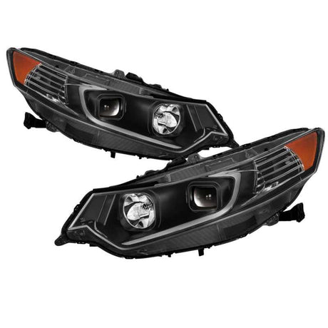 SPYDER 9042218 xTune 09-14 Acura Projector Headlights - Light Bar DRL - Black (PRO-JH-ATSX09-LB-BK)