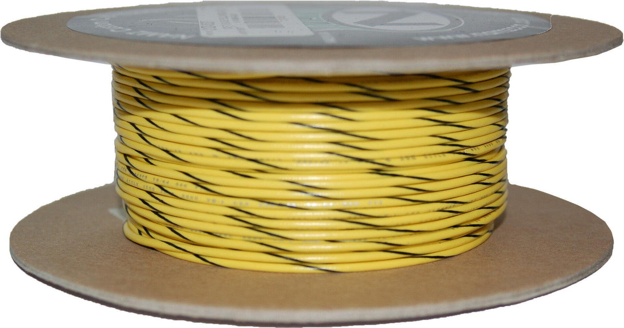 NWR-40-100-20 Namz Custom Cycle 100' Spool 20-Gauge Wire (Yellow/Black Stripe) - RV and Auto Parts