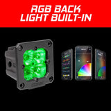 XK Glow Flush Mount XKchrome 20w LED Cube Light w/ RGB Accent Light Kit w/ Cntrlr- Driving Beam 2pc - XKGLOW