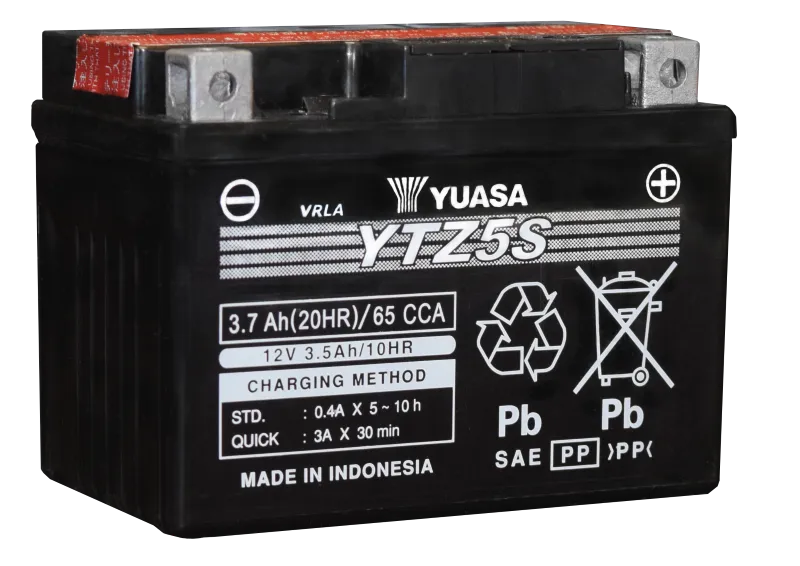 Yuasa YTZ5S-BS Maintenance Free AGM 12 Volt Battery (Bottle Supplied)