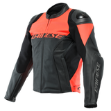 Dainese Racing 4 Leather Jacket Perforated Black/Fluorescent Red Size - 56 - Dainese