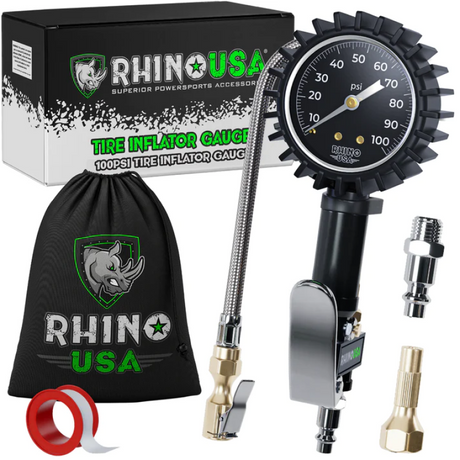 Rhino USA 100 Psi Analog Tire Inflator Gauge - Rhino USA