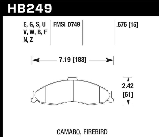 Hawk Performance HB249N.575