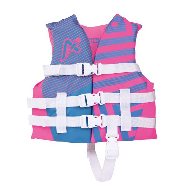 Airhead Trend Vest Hot Pink/Sky with adjustable straps, providing safety and style for water sports.