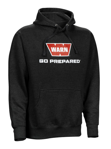 40757 Warn M-Hood-B1-Xl, high-quality black hooded sweatshirt with "Warn" logo for superior protection and comfort.