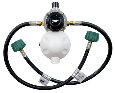 AP Products Auto-Changeover Regulator Kit 2-24 with two-stage regulator, durable cast zinc construction, and high BTU support for RVs and outdoor use.