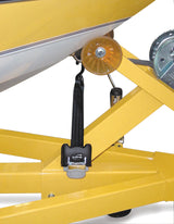 F14220 Immi Retractable Bow Tie-Down securing a boat on a yellow trailer