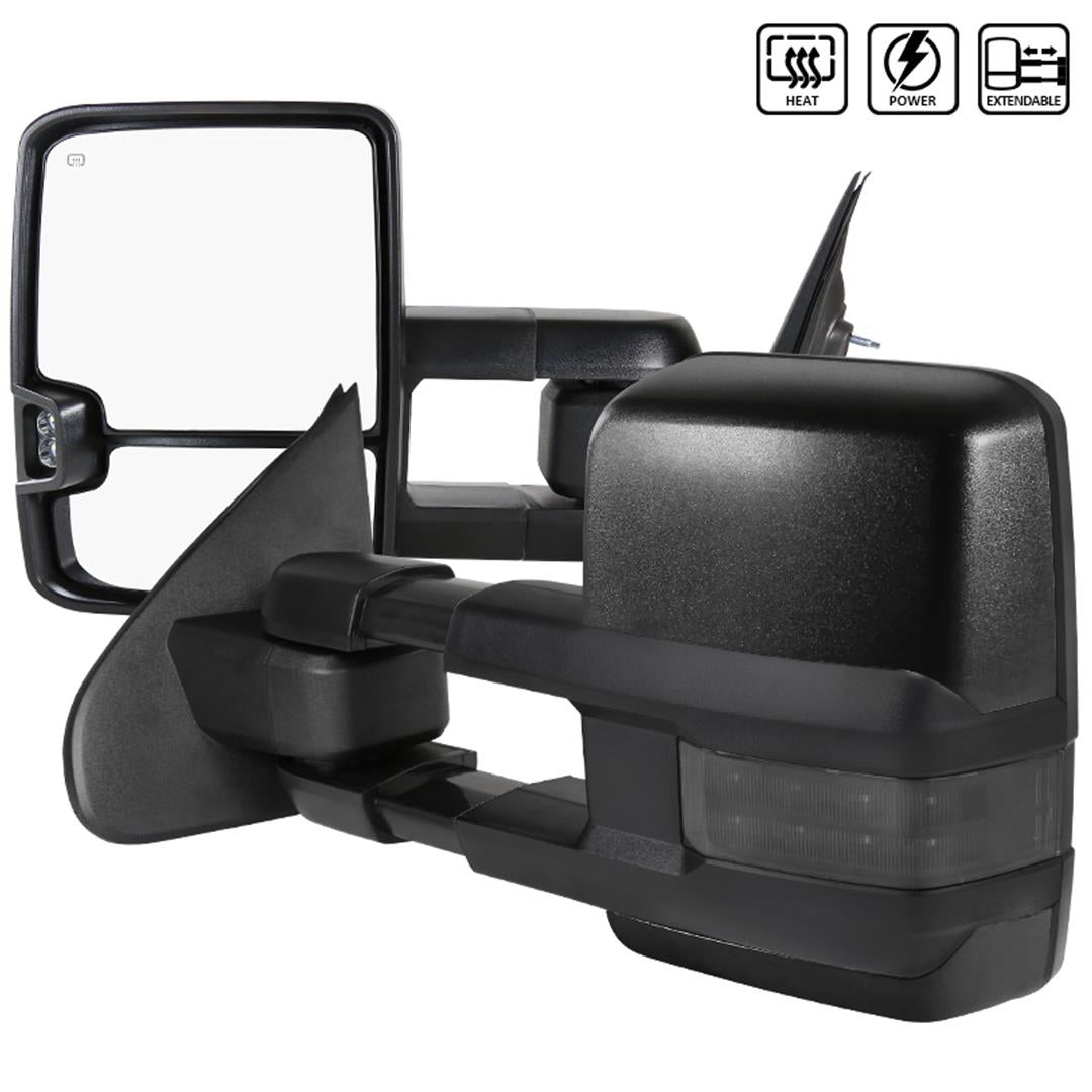 Spec-D Tuning Chrome Cover Towing Mirrors - Power, RMX-SIV14G3GLEDHP-FS. Enhance visibility, style, and safety with these sleek power-operated mirrors. Ideal for RV, Automotive, Powersports, off-road, marine, exterior, truck accessories, interior, truck bed, rv parts, Towing & Hitches, Towing Accessories | Brake Control | Tow Bars | Locks, AVADA - Best Sellers, Must Haves.