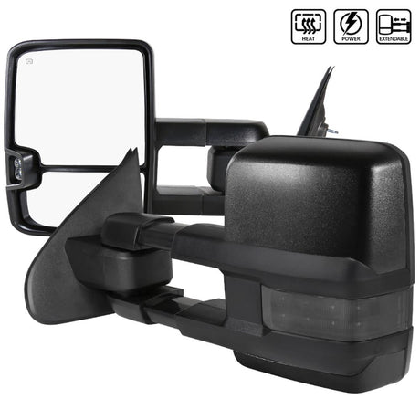 Spec-D Tuning Chrome Cover Towing Mirrors - Power, RMX-SIV14G3GLEDHP-FS. Enhance visibility, style, and safety with these sleek power-operated mirrors. Ideal for RV, Automotive, Powersports, off-road, marine, exterior, truck accessories, interior, truck bed, rv parts, Towing & Hitches, Towing Accessories | Brake Control | Tow Bars | Locks, AVADA - Best Sellers, Must Haves.