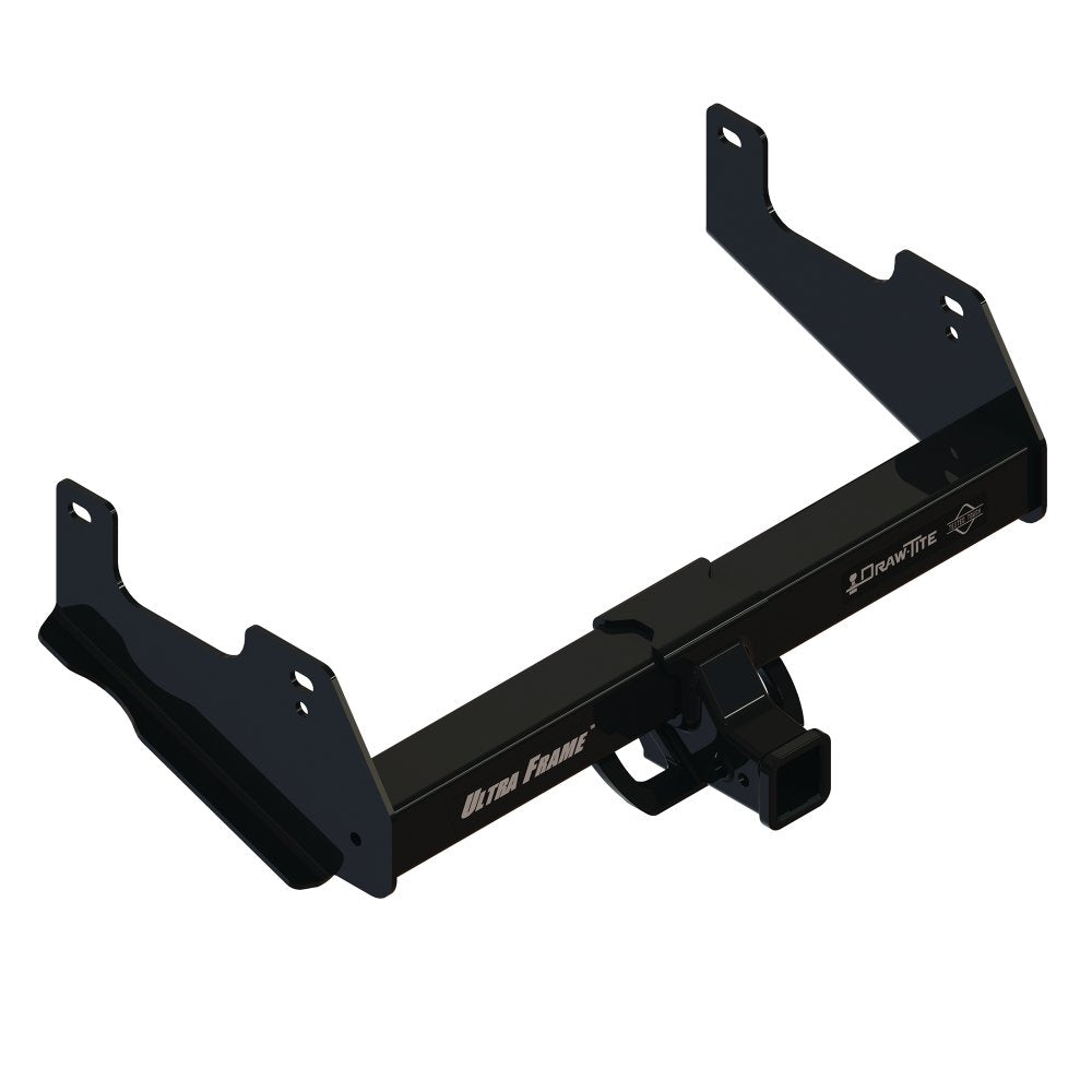 Draw Tite Class V Receiver Hitch for F150 providing heavy-duty towing capacity, durability with precision welding, and corrosion-resistant black powder coat finish.