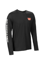 Warn 40750 M-Long-Sl-B2-Large black long-sleeve shirt with "Go Prepared" text on the sleeve and Warn logo on the chest. Designed for durability and comfort in outdoor activities.