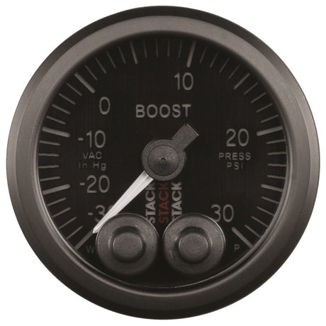 Autometer Stack Instruments 52mm -30INHG To +30PSI Pro Control Boost Pressure Gauge - Black - ST3512