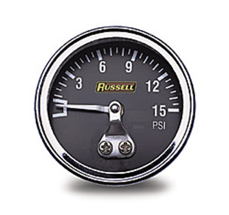 Russell Performance 15 psi fuel pressure gauge (Non liquid-filled) - 650350