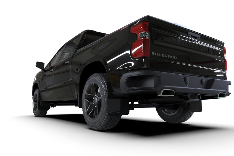 Rally Armor 19-24 Gen 4 Chevy Silverado 1500 Black UR Mud Flap Metallic Red Logo - RV and Auto Parts