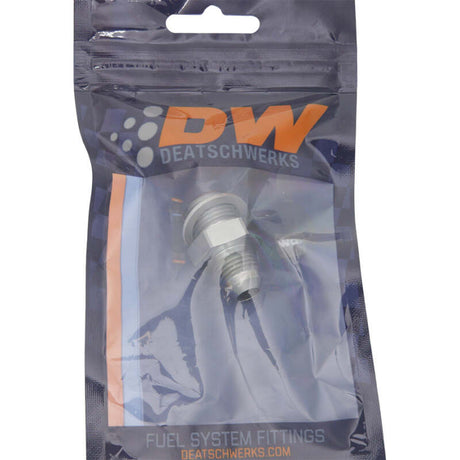 DeatschWerks 6AN Male Flare to M16 X 1.5 Male Metric Adapter (Incl. Crush Washer) - Titanium - DeatschWerks